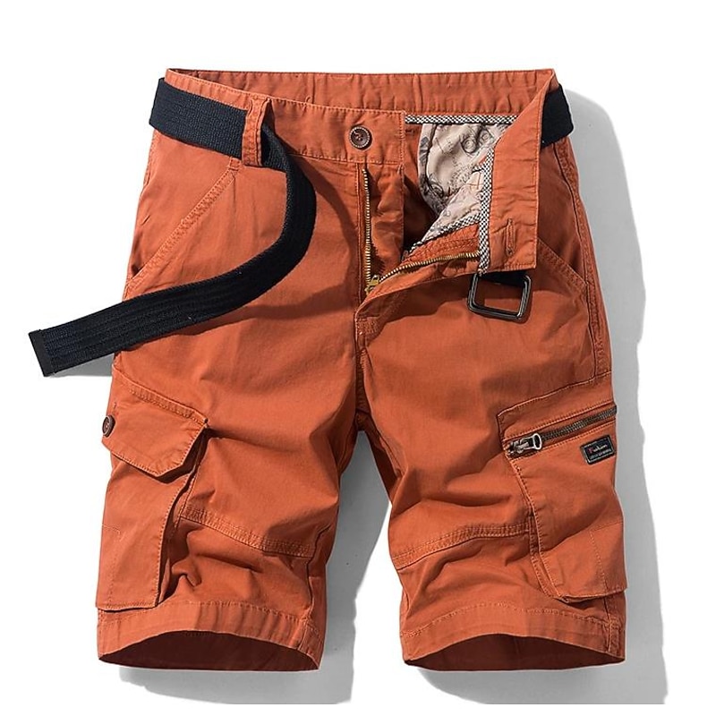 Men's Cargo Shorts Hiking Shorts Zipper Multi Pocket Multiple Pockets Letter Knee Length Casual Daily Cargo Chino Army Green Khaki Micro-elastic3