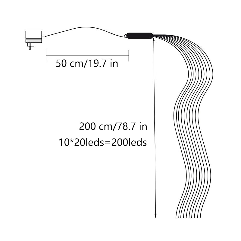 Christmas Outdoor Waterfall String Light 10pcs x 2M 200LED Vines Branch LED String Fairy Light Outdoor Garden Fence Tree LED String Fairy Branch Light4