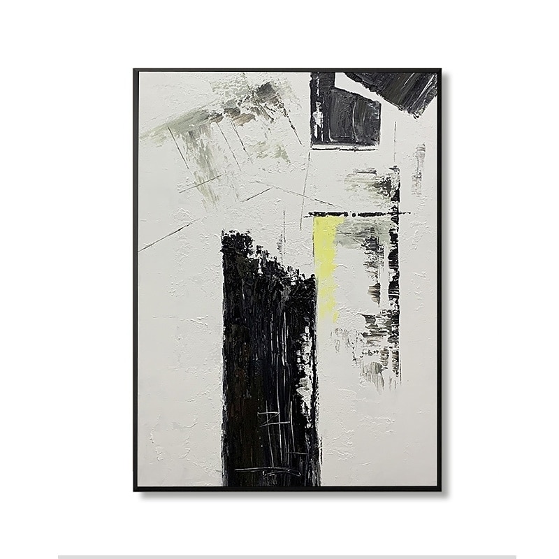Handmade Hand Painted Oil Painting Wall Art Modern White and Black Abstract Home Decoration Decor Rolled Canvas No Frame Unstretched2