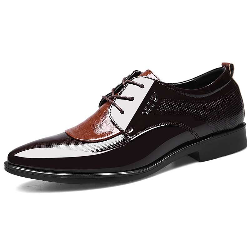 Men's Black Patent Leather Oxford Shoes with Lace-Up Design for Formal Occasions4