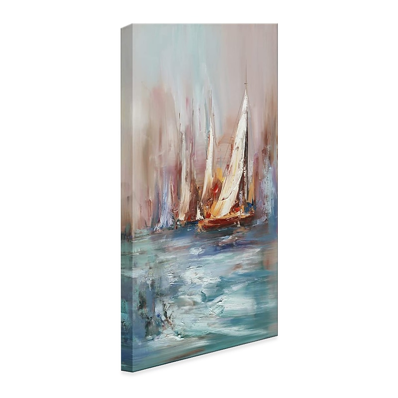 Handmade Oil Painting Canvas Wall Art Decoration Modern Abstract Sailboat Landscape for Home Decor Rolled Frameless Unstretched Painting4