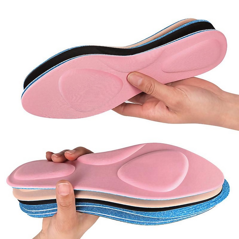 1 Pair Multi-Color Memory Foam Insoles for Shoes - Soft Cushioning, Shock Absorption, Non-Slip Design, Unisex Comfort for Sports, Casual, and Formal Footwear
