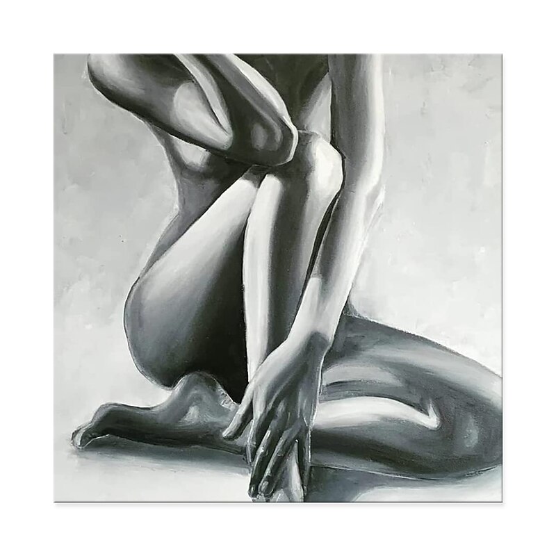 Handmade Oil Painting Canvas Wall Art Decoration Grey Modern Female Nude Human Body for Home Decor Rolled Frameless Unstretched Painting4