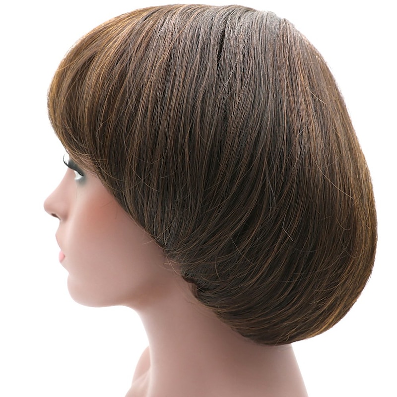 Cosplay Mushroom Wig Short Haircut With Bangs Bob Wig for Men Bowl Cut Wigs Halloween Wigs4