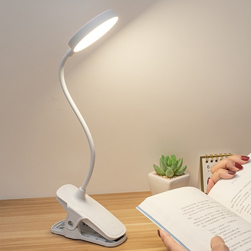 LED Desk Lamp USB Charging Folding Learning Eye Protection Reading Office Bedroom Touch Dimming Night Light Office Bedside Flexible Dimmable Folding LED Clip Eye Protection Table Lamp