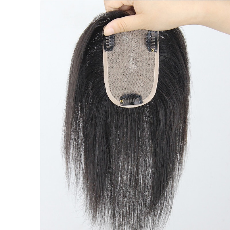 Women's Human Hair Toupees Front Neat Bang Hair Fake Fringe Clip in Bang Cover White Hair Natural Extensions For Women Wig Hairpiece  for Women with Thinning Hair4