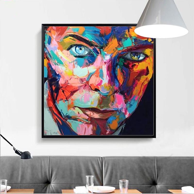 Mintura Handmade Face Oil Painting On Canvas Wall Art Decoration Modern Abstract Figure Pictures For Home Decor Rolled Frameless Unstretched Painting 8