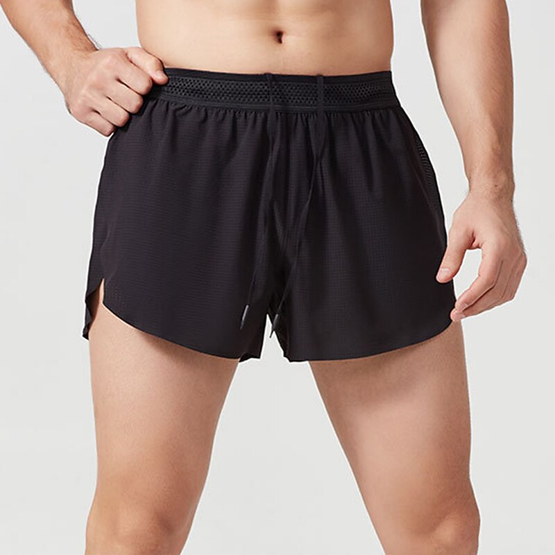 Men's Running Shorts Athletic Shorts Drawstring Bottoms Athletic Breathable Quick Dry Moisture Wicking Fitness Running Active Training Sportswear Activewear Color Block Black Light Green Blue