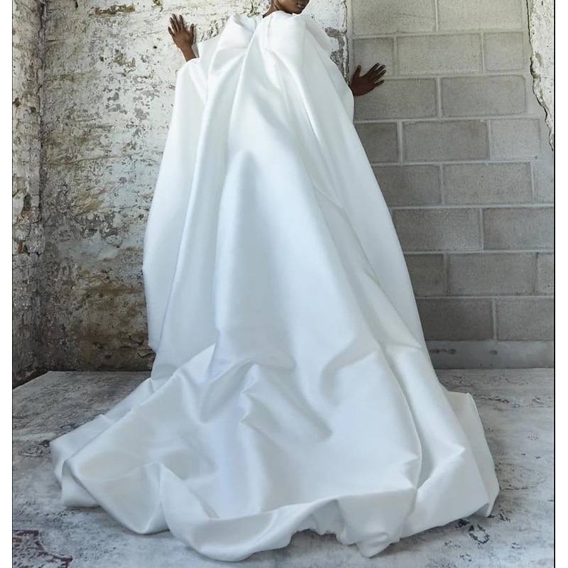 Women's Wrap Bridal's Wraps Cape Luxury Half Sleeve Satin Fall Wedding Wraps With Pure Color For Wedding All Seasons dress to impress2