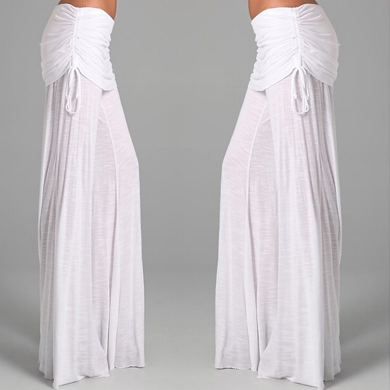 Women's Wide Leg Yoga Pants Smocked Waist Pants High Waist Dancewear Bottoms Quick Dry Violet White Black Yoga Pilates Dance Sports Activewear Micro-elastic Loose Athletic Casual Athleisure2