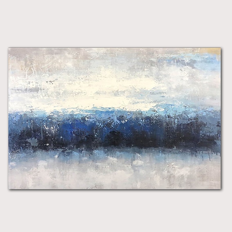 Handmade Oil Painting CanvasWall Art Decoration Abstract Knife Painting Landscape Bluefor Home Decor Rolled Frameless Unstretched Painting3