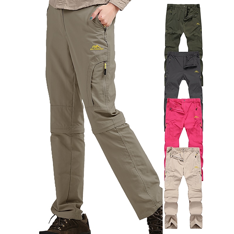 Women's Hiking Pants Trousers Summer Outdoor Windproof Skin Friendly Quick Dry Multi Pockets Bottoms Zipper Pocket Dark Grey Black Fishing Climbing Beach S M L XL XXL