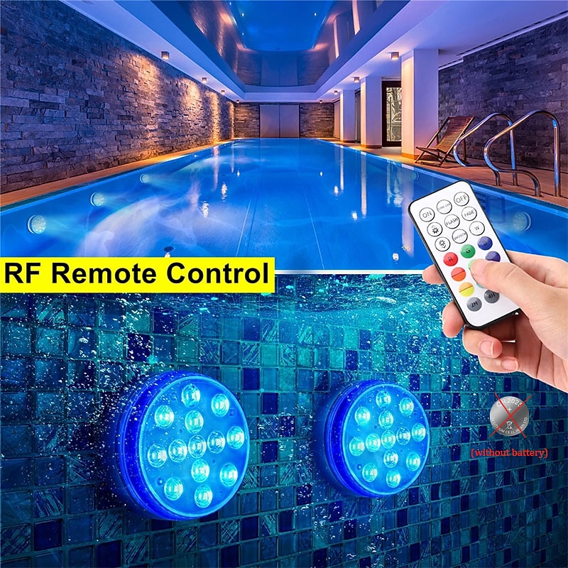 Submersible Lights 13 Leds Pool Pond Light RGB with Remote Underwater Night Light IP68 Magnet Bright Lamp for Pond Aquarium new 20223