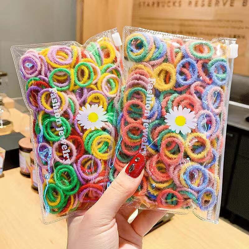 Hair Ties Hair Rubber Bands for Toddler Infants Kids Girls Thin Small Hair Elastics 100 Piece Pack