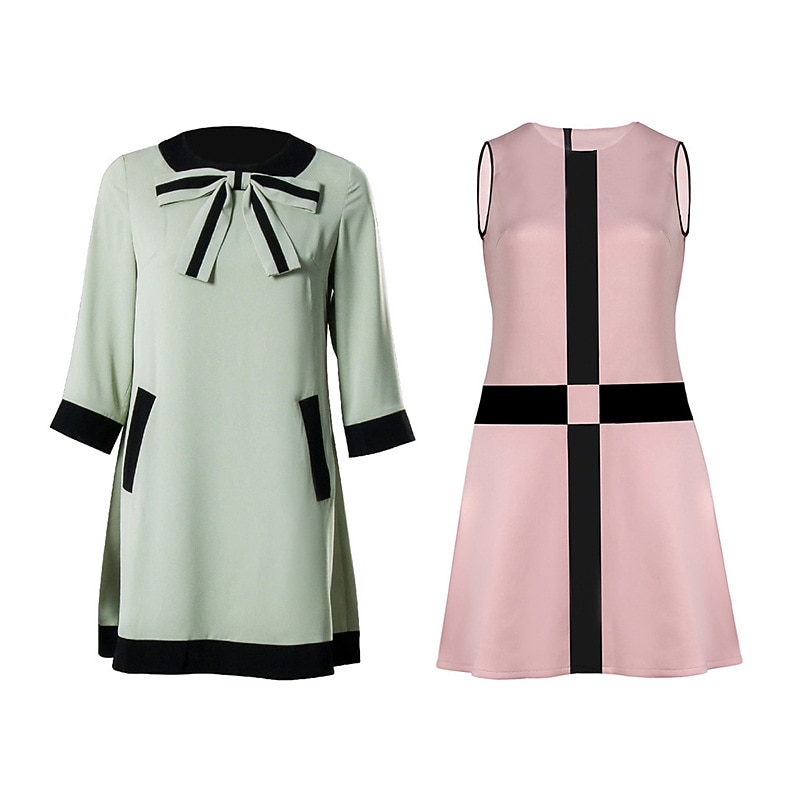 1950s Dress Masquerade Flare Dress Beth Harmon The Queen's Gambit Fancy Dress Women's Masquerade Party / Evening Bachelorette Party Adults' Dress Homecoming Dresses