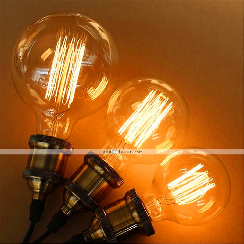 60W E26 E27 G95 Vintage Edison Light Bulbs Antique Incandescent Bulb Warm White 2300k Retro Decorative 220-240V2