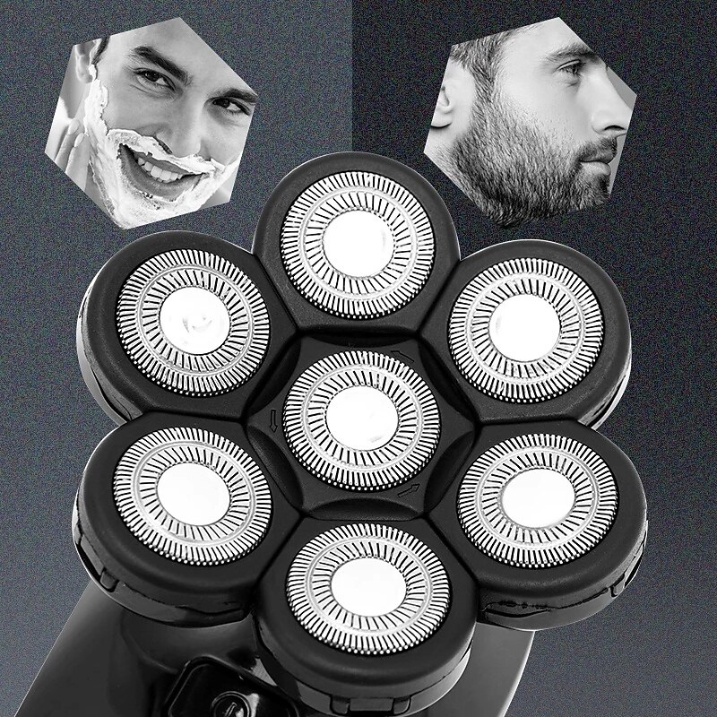 7D Electric Shaver for Men - Waterproof, 7 Floating Cutter Heads, Multifunction USB Rechargeable Razor & Trimmer4