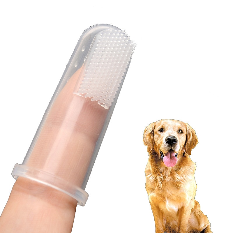 Pet Finger Toothbrush Silicone Toothbrush Puppy Cat Finger Brush Fingers Pet Supplies