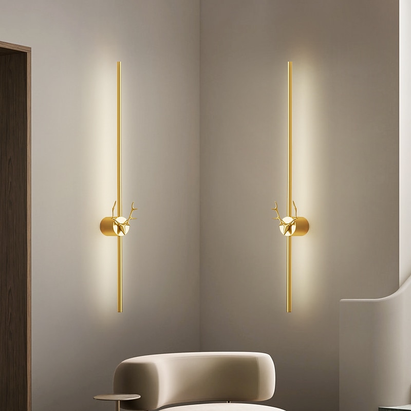 Modern Wall Sconces, Minimalist LED Wall Lights Indoor Wall Light Fixture Wall Mounted Lamp Background Lighting Gold3