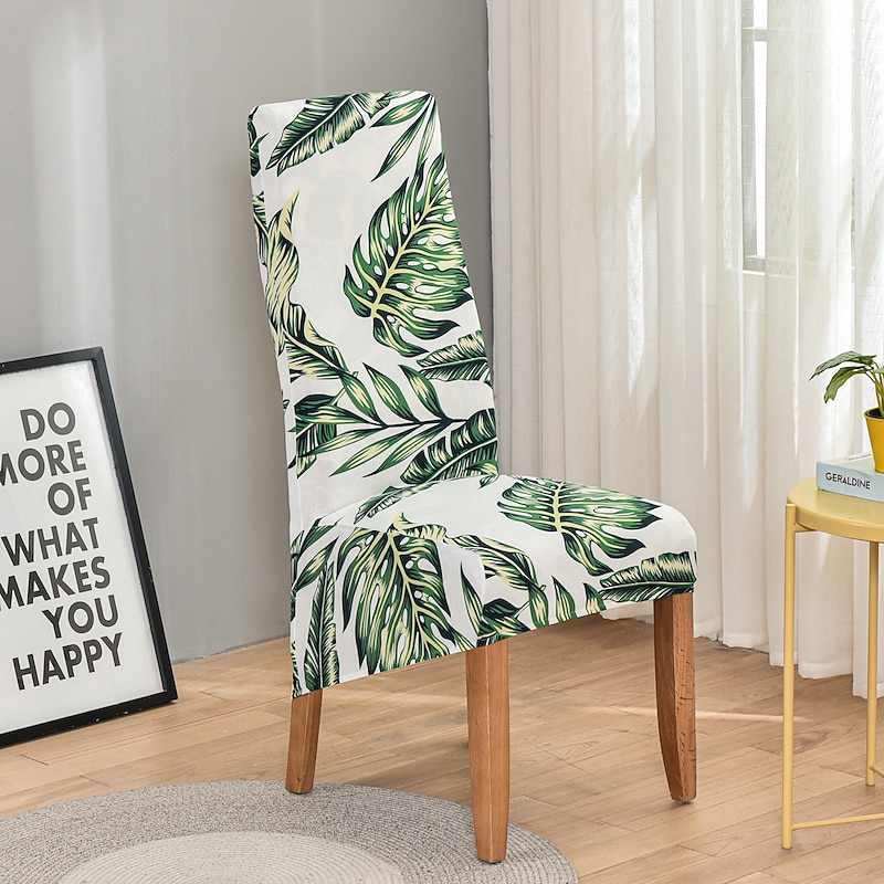 Stretch floral Dining Chair Covers XL/Oversized Removable Washable Soft Spandex High Back Dining Chair Cover Slipcover for Dining Room Kitchen Hotel Table Banquet