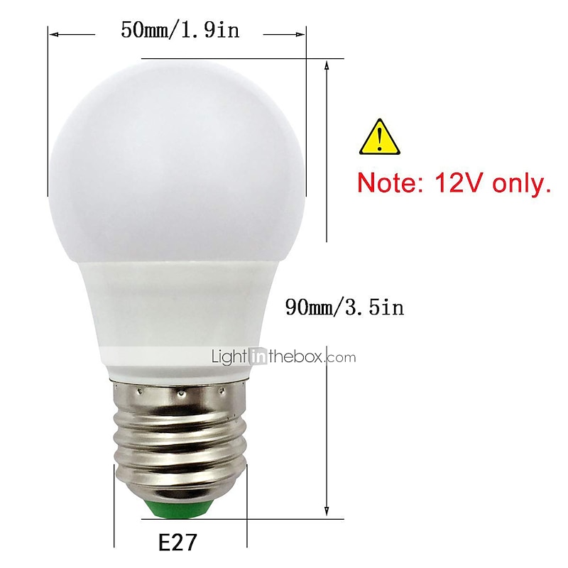 E26 E27 LED Light Bulb 3W 12V AC/DC Lamp Warm White 35W Equivalent Halogen for Off-Grid Solar System Lighting RV Solar Panel Project2
