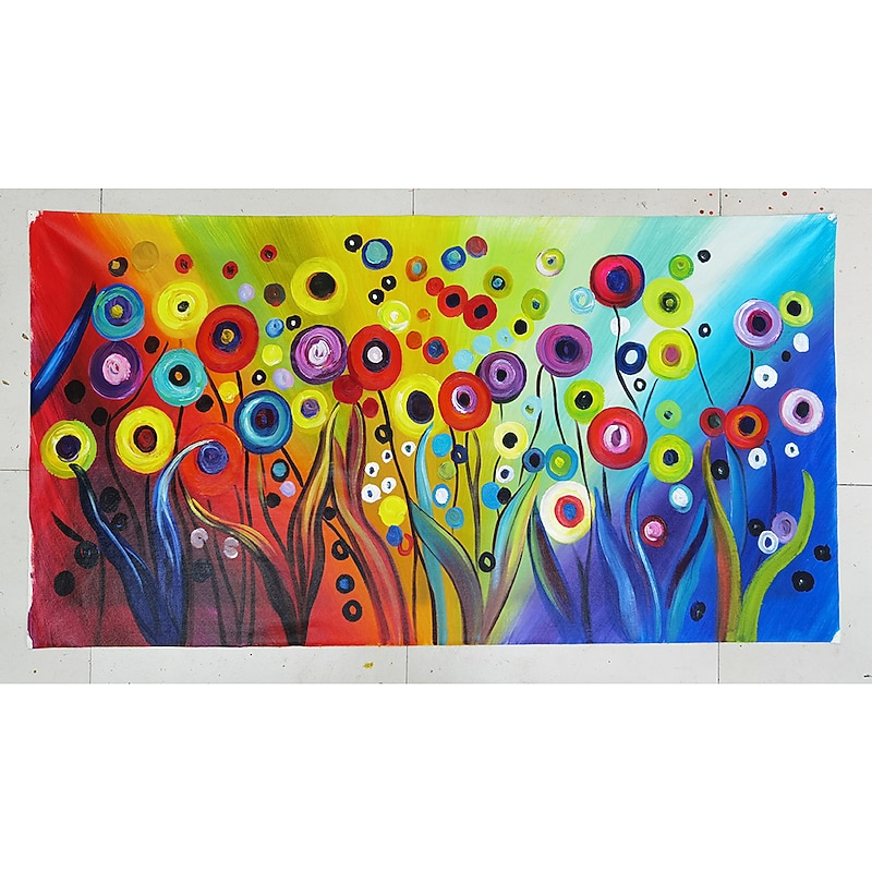 Mintura Handmade Flowers Oil Paintings On Canvas Wall Art Decoration Modern Abstract Pictures For Home Decor Rolled Frameless Unstretched Painting2