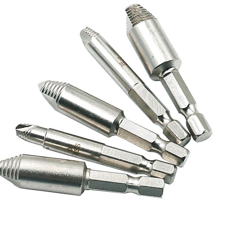 5/6/8Pcs Screw Extractor Metal Drill Bit Set Damaged Screws Remover Extractor Woodworking Tools Broken Bolt Water Pipe Extractor3