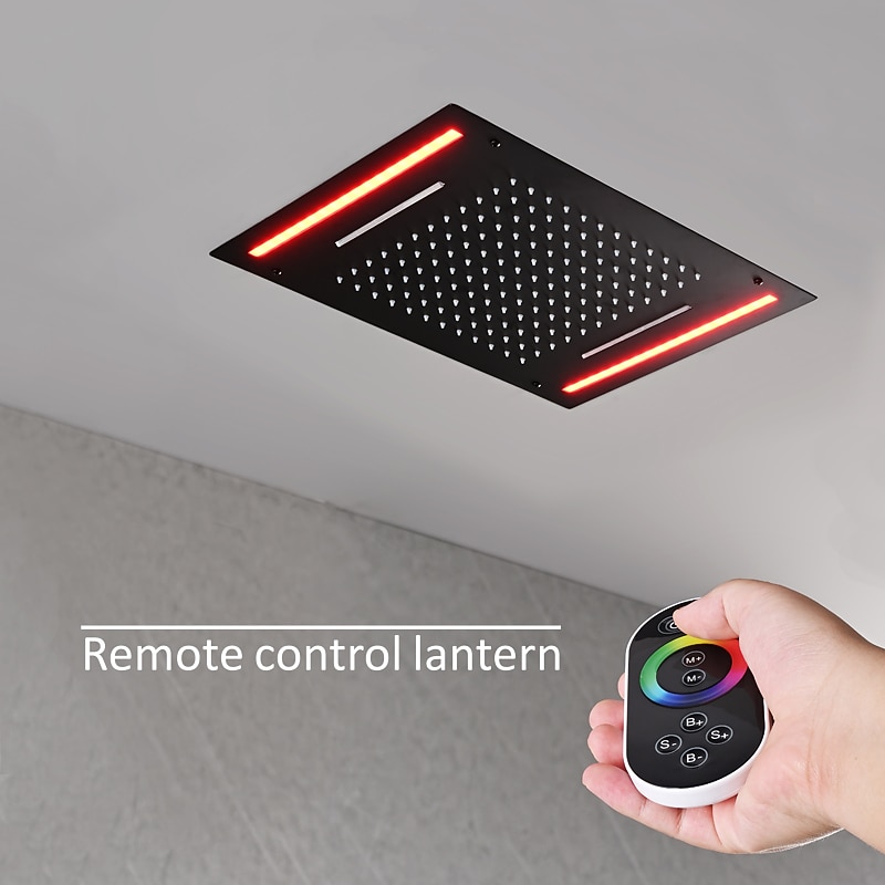 Shower Faucet,Rainfall Shower Head System Set - Rainfall Shower Contemporary Mount Inside Brass Valve Bath Shower Mixer Taps4