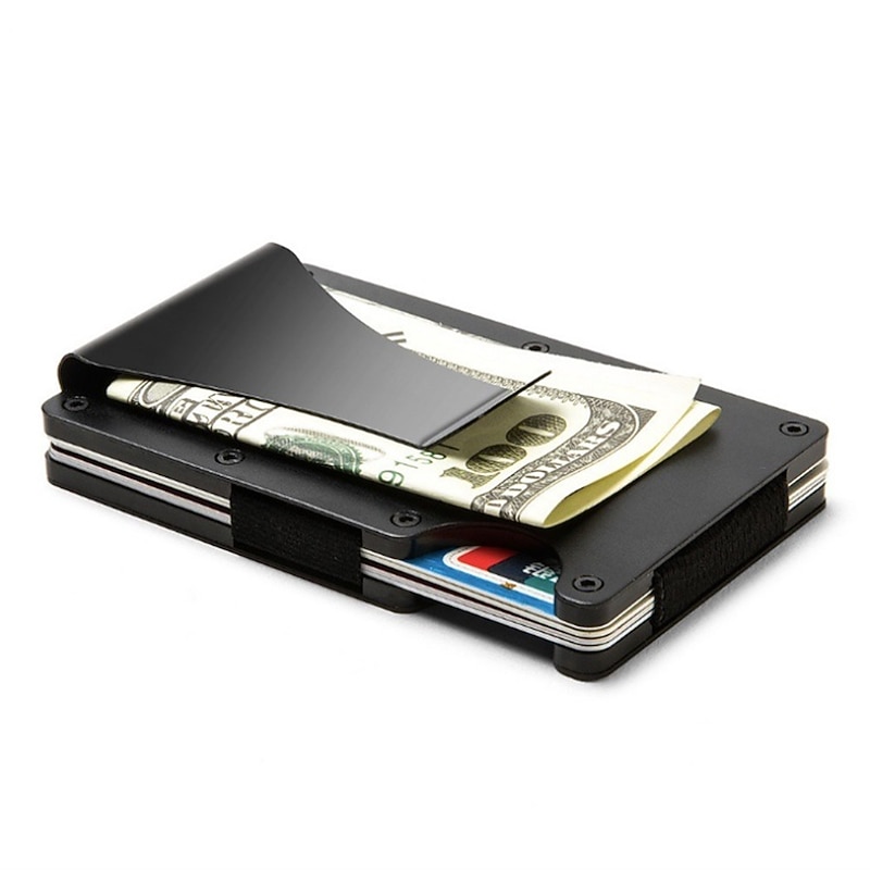 Slim Wallets for Men. Carbon Fiber RFID Mens Wallet w Money Clip. Thin, Minimalist Aluminum Credit Card Holder2