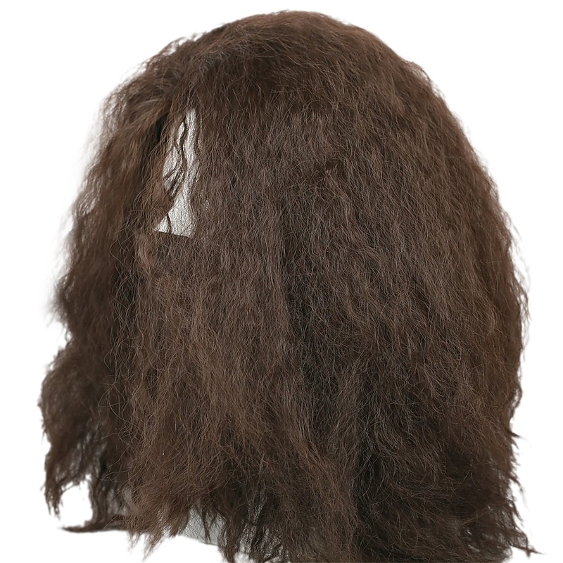 Hagrid Wig Movie Cosplay Brown Long Curly Hair Beard Accessories Halloween Wigs2