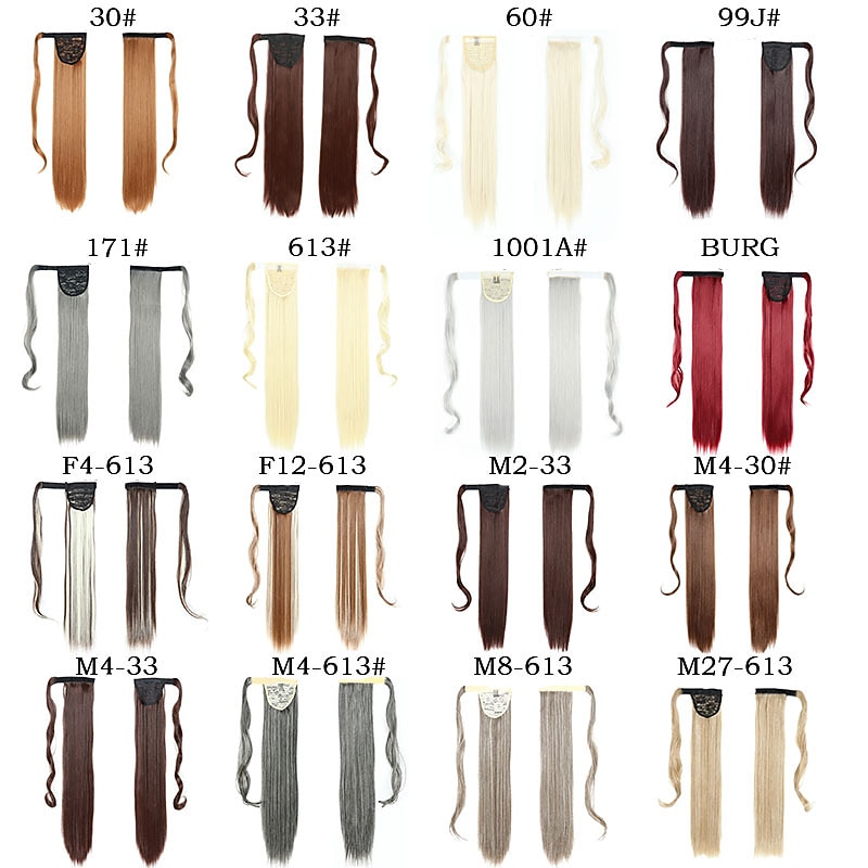 Clip In / On Ponytails Classic / Women / Easy dressing Synthetic Hair Hair Piece Hair Extension Straight 24 inch Party / Evening / Daily Wear / Vacation3