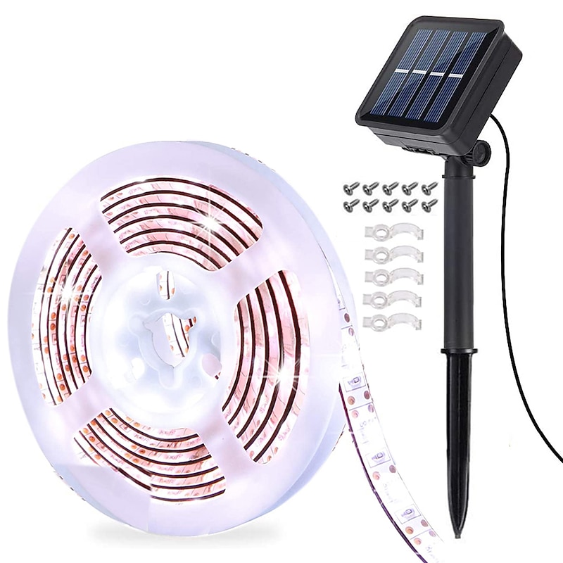 Solar RGB LED Strip Light 8 Lighting Modes Outdoor Waterproof IP65 3M 9.8ft Garden Pathway Deck Terrace Decorative Lighting3