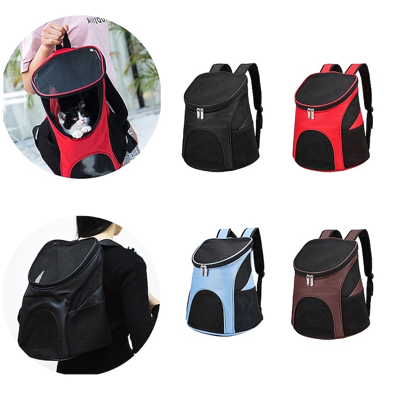 Portable Foldable Mesh Pet Carrier Dog Backpack Breathable Bag Dog Cat Large Capacity Outdoor Travel Carrier Double Shoulder Bag2