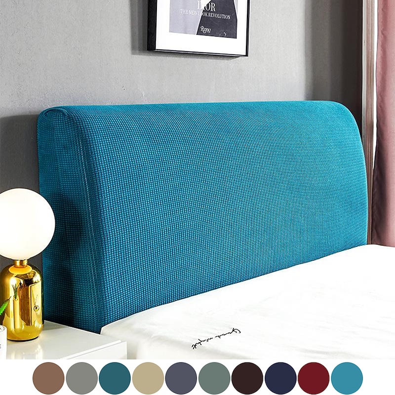 Stretch Bed Headboard Cover,Grey Green Elastic Jacquard Headboard Slipcover, Dustproof Bed Head Cover for Bedroom