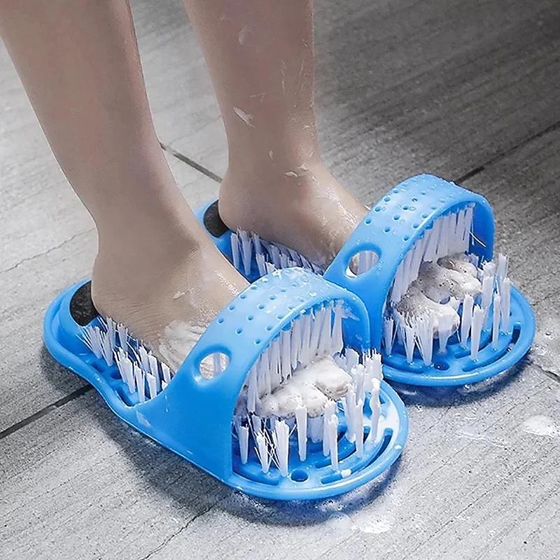 Shower Foot Brush Cleaner Scrubber Bathroom Washing Legs Sandal Massager with Suction Cups, Promotes Circulation, Removes Dead Skin, Prevents Dry & Callused Feet, Reduces Bending