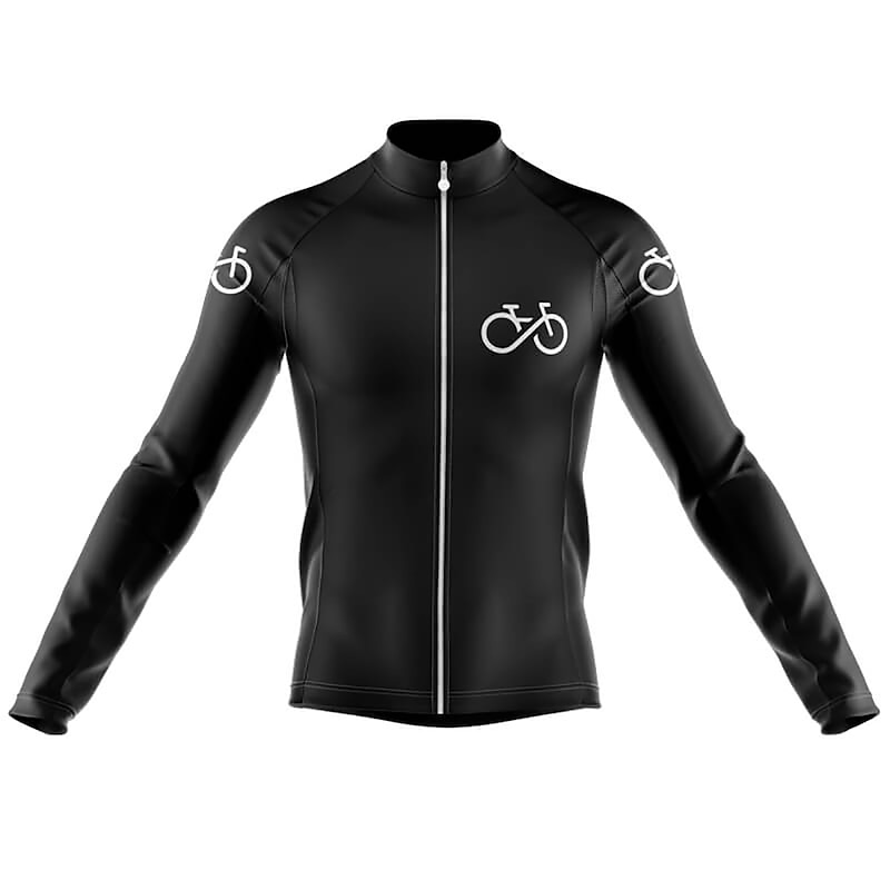 Men's Cycling Jersey Graphic Long Sleeve Bike Jersey Top with 3 Rear Pockets Mountain Bike MTB Road Bike Cycling Quick Dry Reflective Strips Back Pocket Moisture Wicking Sports Black White Yellow