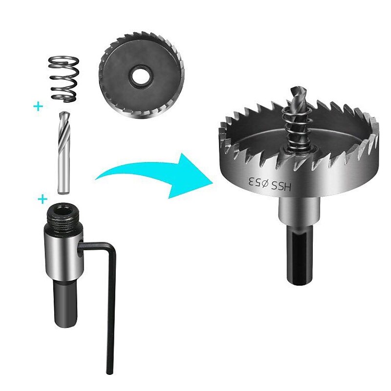 13pcs Drill Bit Set 16-53mm HSS Holesaw Hole Saw Cutter Drilling Kit Hand Tool for Wood Stainless Steel Metal Alloy Cutting4