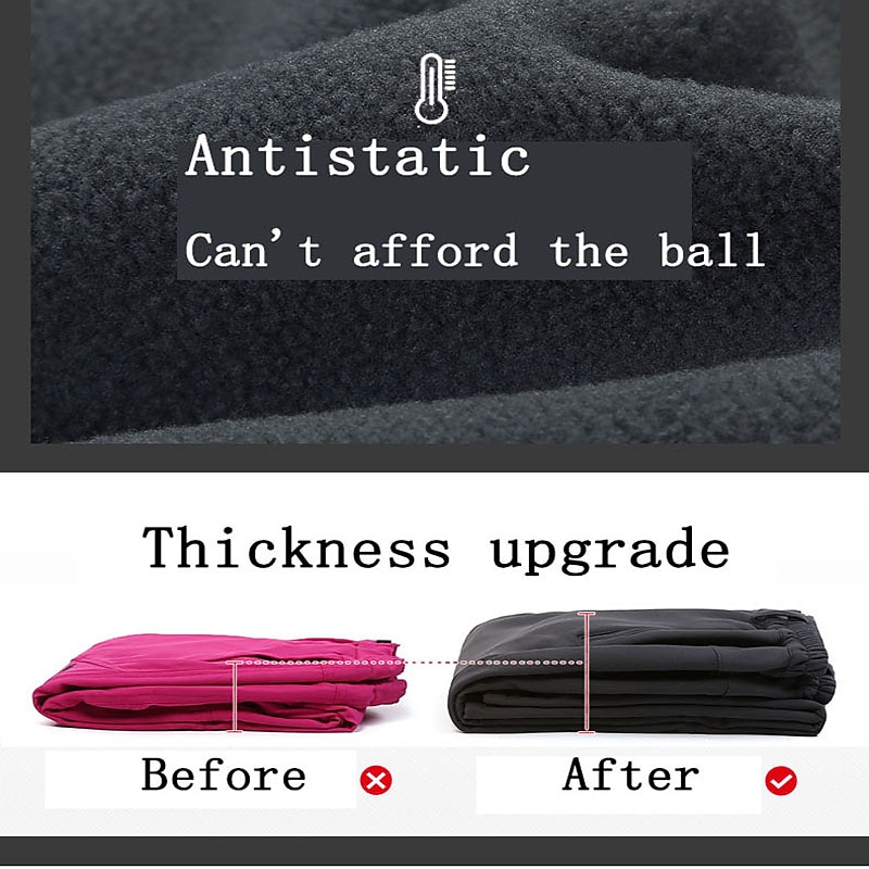 Men's Hiking Pants Trousers Fleece Lined Pants Softshell Pants Winter Outdoor Thermal Warm Windproof Zipper Pocket Stretchy Pants / Trousers Bottoms Elastic Waist Black Army Green Fleece Hunting3