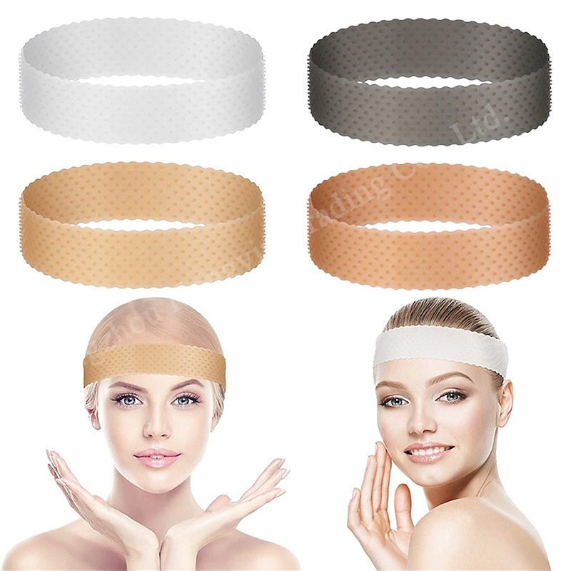 Silicone Wig Headband Transparent Silicone Wig Hair Bands Non-Slip Silicone Headband with Wig Net Cap and Edge Brush for Women Unisex