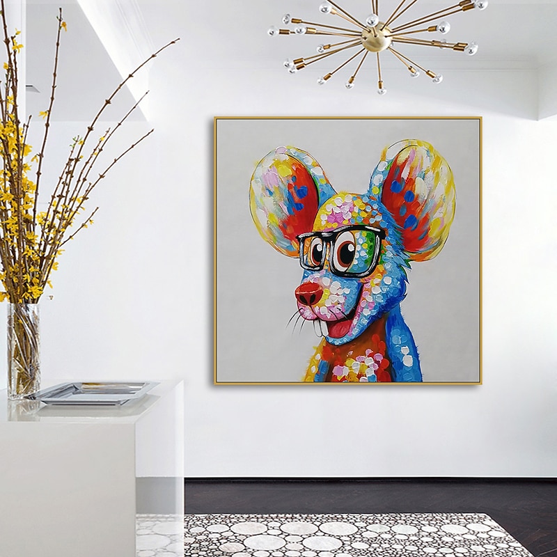 Mintura Handmade Chinese Zodiac Oil Paintings On Canvas Wall Art Decoration Modern Abstract Animals Picture For Home Decor Rolled Frameless Unstretched Painting3