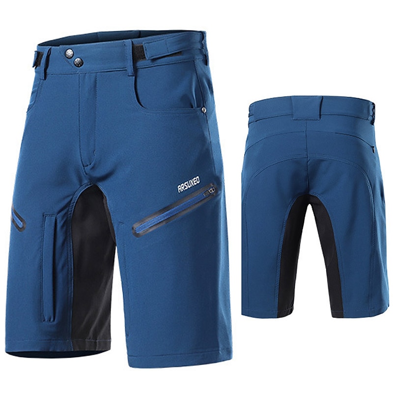 Arsuxeo Men's Solid Color Cycling MTB Shorts Bike Shorts Bike Baggy Shorts Bottoms Loose Fit Mountain Bike MTB Road Bike Cycling Sports Quick Dry Waterproof Zipper Wearable Back Pocket Dark Grey4