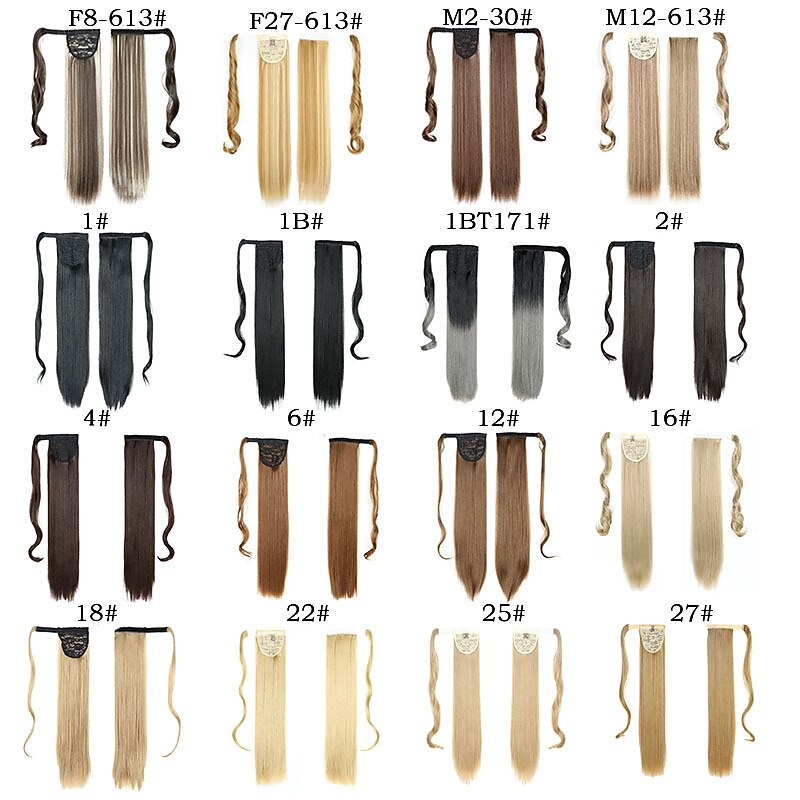 Clip In / On Ponytails Classic / Women / Easy dressing Synthetic Hair Hair Piece Hair Extension Straight 24 inch Party / Evening / Daily Wear / Vacation2
