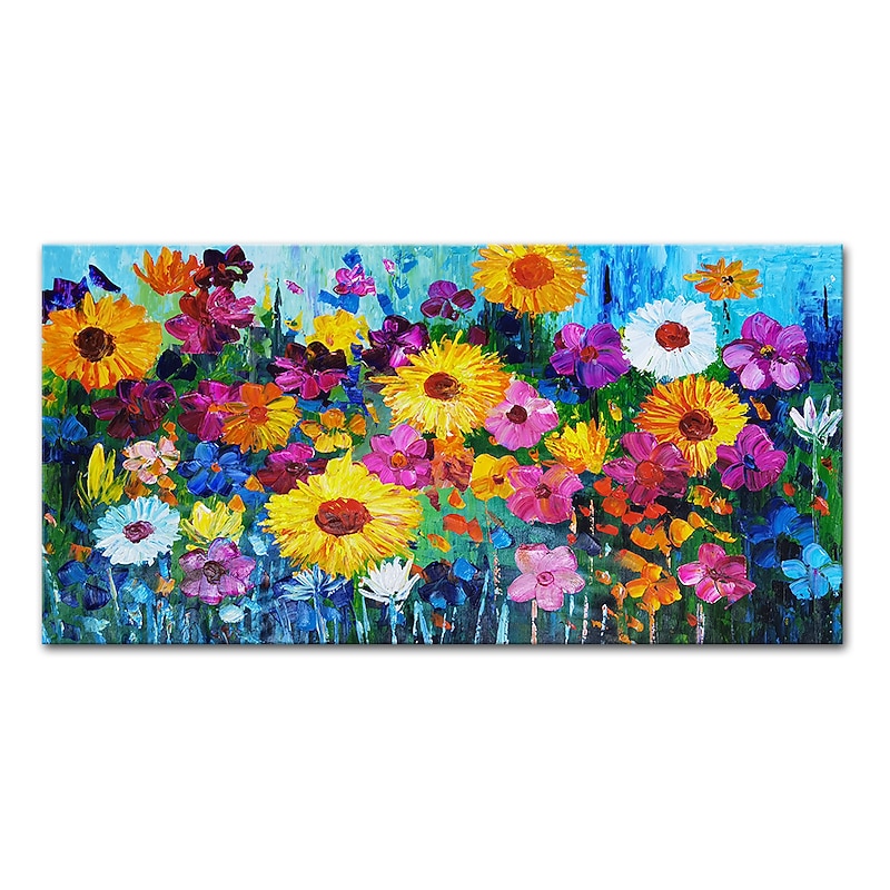 Mintura Handmade Flowers Oil Paintings On Canvas Wall Art Decoration Modern Abstract Pictures For Home Decor Rolled Frameless Unstretched Painting3