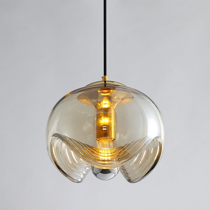25cm Single Design Island Design Pendant Light Glass Electroplated Modern Nordic Style 220-240V