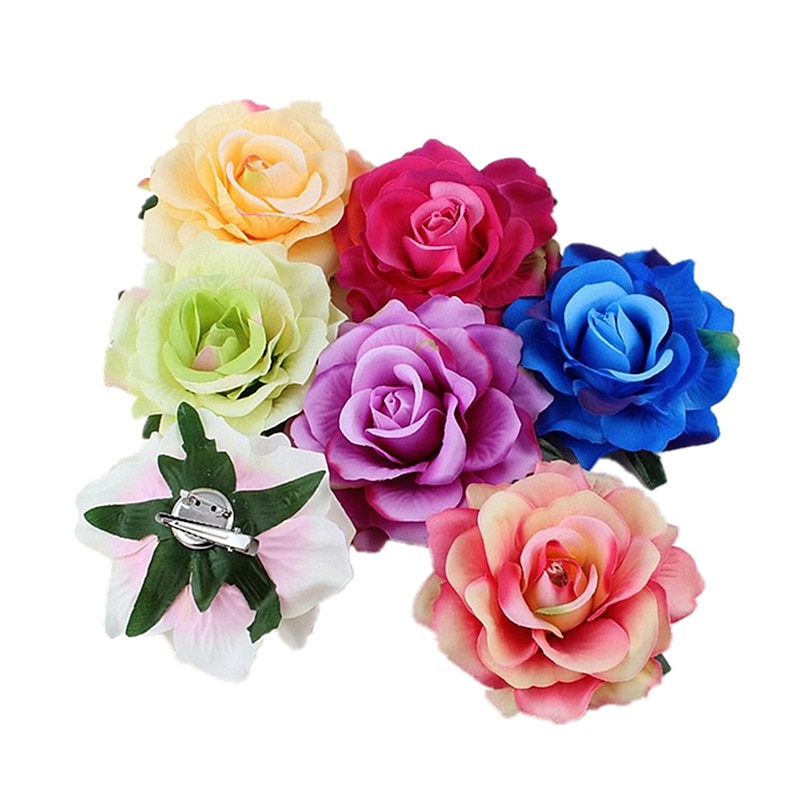 Flower Hair Accessories Seaside Holiday Head Lace Hairpin Dance Performance Rose Corsage2