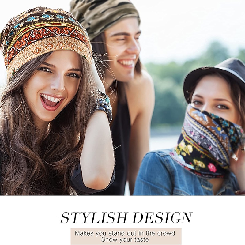 men's women's vintage floral beanie lightweight breathable skull cap slouchy thin beanie baggy hat for daily wear slouchy hip-hop soft running adult dwarf hats chemo cap4