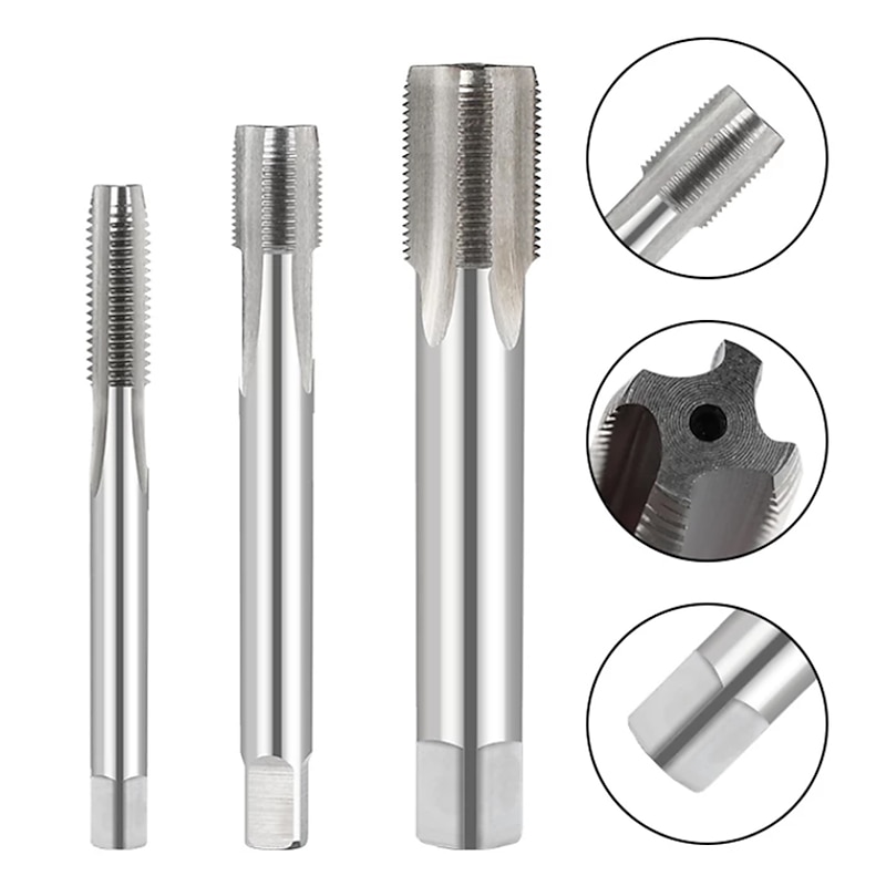 Thread Tap Bearing Steel Taper Point Right Hand Straight Flute Machine Tap M3-M12 For Metalworking Mold Machining Threading Tool3