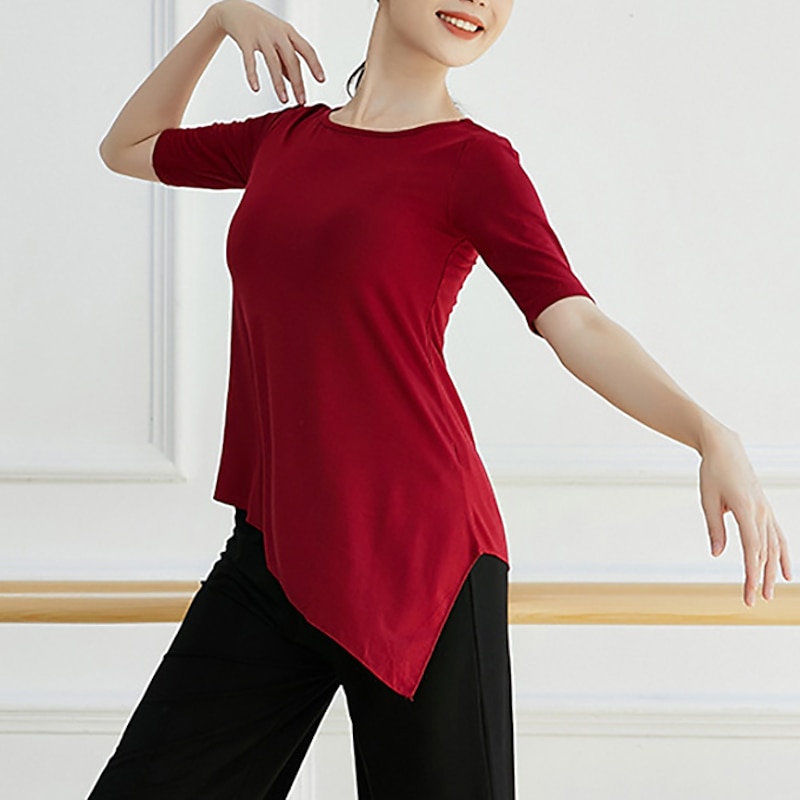 Activewear Top Solid Women's Training Performance Half Sleeve Modal