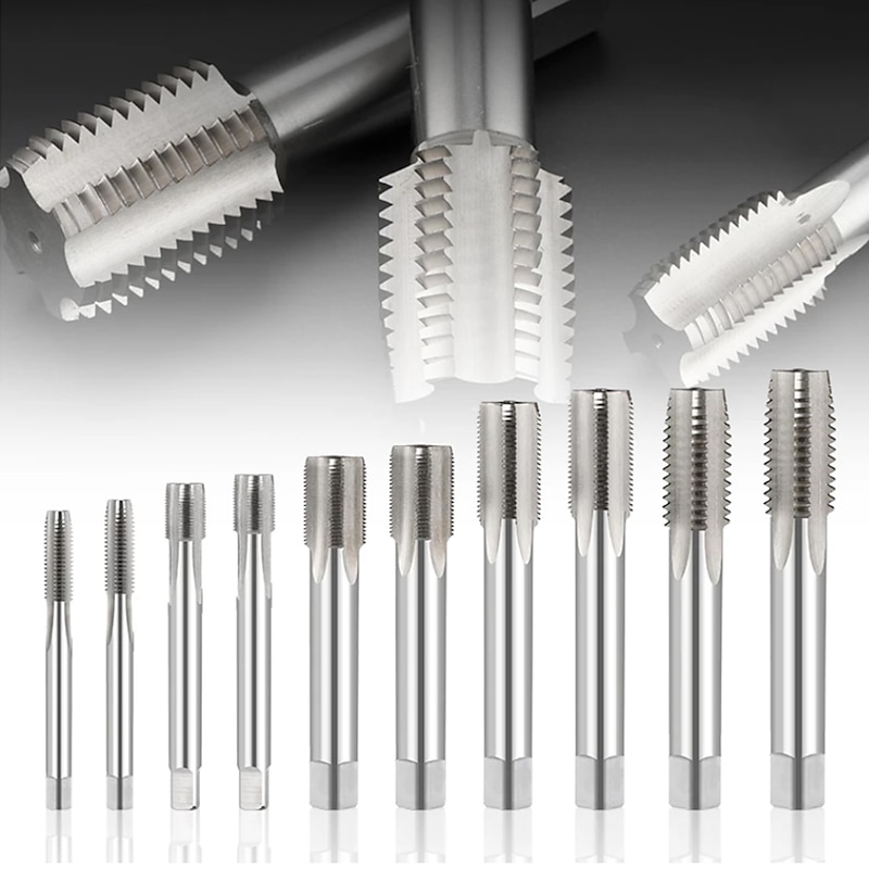 Thread Tap Bearing Steel Taper Point Right Hand Straight Flute Machine Tap M3-M12 For Metalworking Mold Machining Threading Tool - Main Image