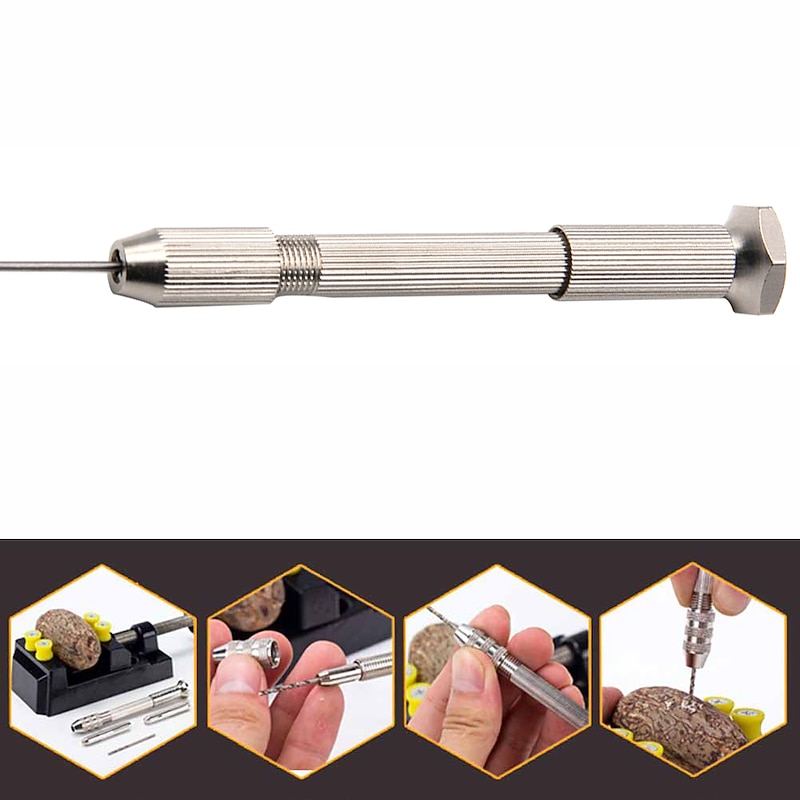 0.5-3mm Small Round Head Twist Drill Mini Micro Hand Drill Woodworking Drilling Tools Manual Twist Drill Bit Hand Tool Kit
